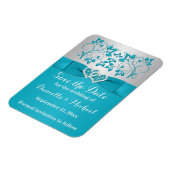 Turquoise, Silver Save the Date Flex Magnet Magneet (Linkerzijde)