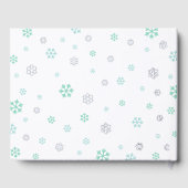 Turquoise Silver Snowflakes Hiver Baby shower neut (Verso)