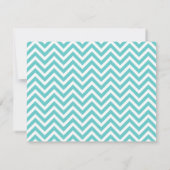 Turquoise Simple Chevron Thank You Note Cartes (Dos)