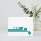 Turquoise Simple Déco Chic Numéro de table Carte p (Debout devant)