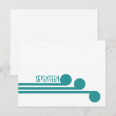 Turquoise Simple Déco Chic Numéro de table Carte p (Devant / Derrière)