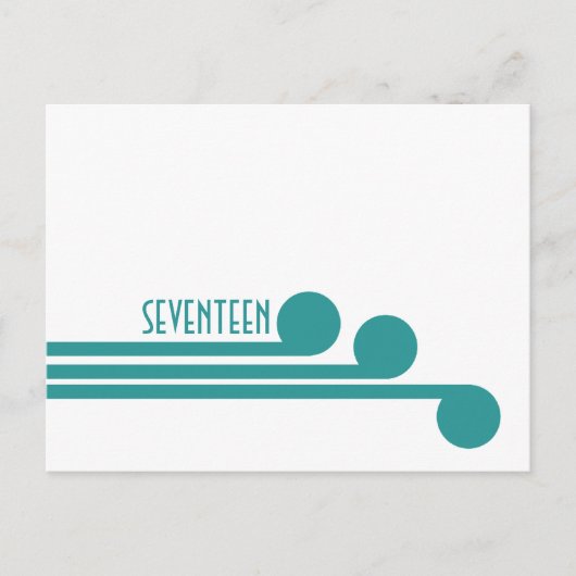 Turquoise Simple Déco Chic Numéro de table Carte p (Devant)