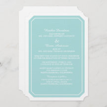 Turquoise Simply Elegant Wedding Invite