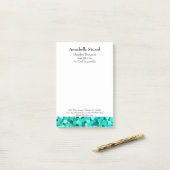 Turquoise sjabloon post-it® notes (Op bureau)