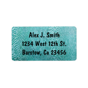 Turquoise Slangenhuid Stijlvol Klasse Elegant Etiket