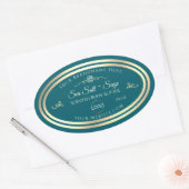 Turquoise Smart Dark Produit Étiquette Gold Frame (Enveloppe)
