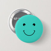 Turquoise Smile Ronde Button 5,7 Cm (Voorkant /achterkant)