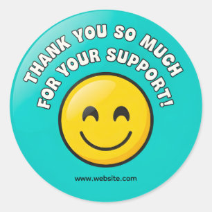 Turquoise Smiley Bedankt Zakelijke Sticker