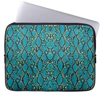 Turquoise Snakeskin Laptop Sleeve