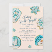 Turquoise snoepjes Cookie Exchange Christmas Party Kaart (Voorkant)