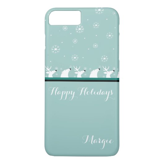 Turquoise Snowflake iPhone 7 Plus Coque (Dos)