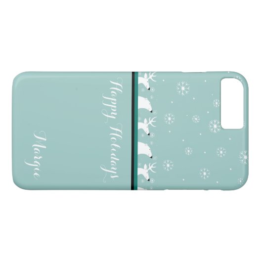 Turquoise Snowflake iPhone 7 Plus Coque (Dos (Horizontal))