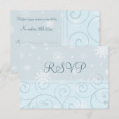 Turquoise Snowflakes Noël Mariage Cartes RSVP (Devant / Derrière)