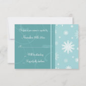 Turquoise Snowflakes Noël Mariage Cartes RSVP (Dos)