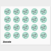 Turquoise souple - Sticker en Merci rond (Feuille)