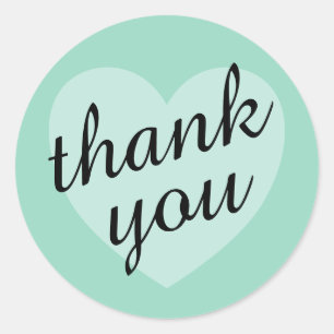 Turquoise souple - Sticker en Merci rond