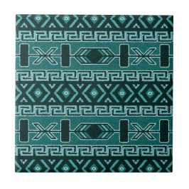 Turquoise Southwest Tribal Aztec Pattern Tegeltje