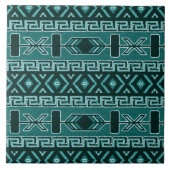 Turquoise Southwest Tribal Aztec Pattern Tegeltje (Voorkant)
