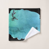 Turquoise Southwestern Kokopelli Bath Towel Set Bad Handdoek (Wasdoekje)