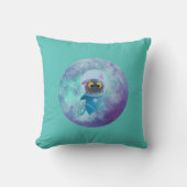 Turquoise Space Cat Sierkussen (Voorkant)