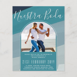 Turquoise Spain Wedding Nuestra Boda PHOTO Flyer