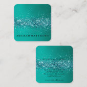 Turquoise Sparkles Beauty Carré Carte de visite (Devant / Derrière)