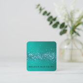 Turquoise Sparkles Beauty Carré Carte de visite (Debout devant)