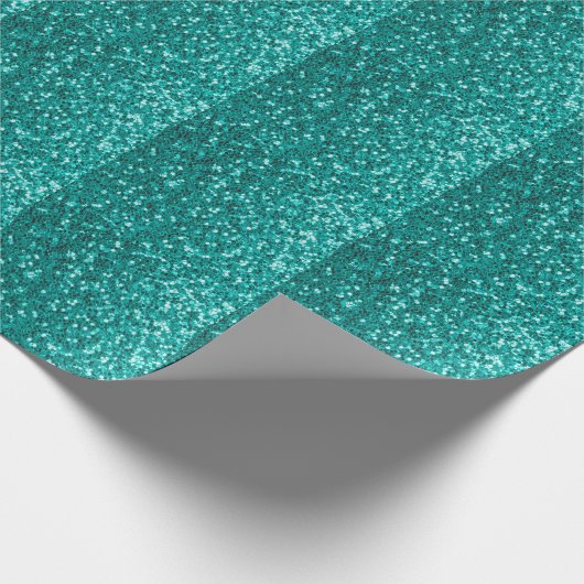 Turquoise Sparkles: Bright Close-up Foundation Cadeaupapier (Hoek)