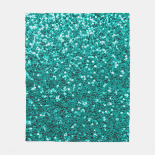 Turquoise Sparkles: Bright Close-up Foundation Fleece Deken