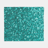 Turquoise Sparkles: Bright Close-up Foundation Fleece Deken (Voorkant (Horizontaal))