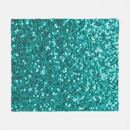 Turquoise Sparkles: Bright Close-up Foundation Fleece Deken (Voorkant (Horizontaal))