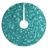 Turquoise Sparkles: Bright Close-up Foundation Kerstboom Rok (Voorkant)