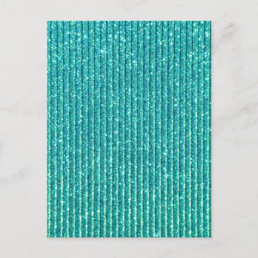 Turquoise Sparkles Style Elegant Print Briefkaart (Voorkant)