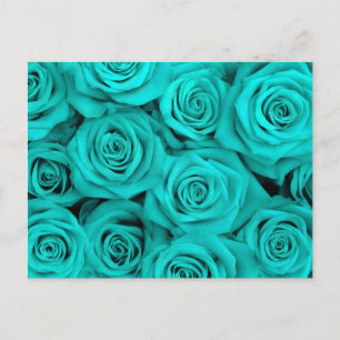 Turquoise Spectaculaire Rozen Briefkaart