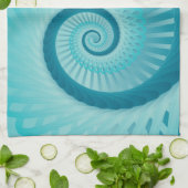 Turquoise Spiral Theedoek (Gevouwen)