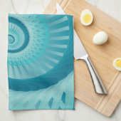 Turquoise Spiral Theedoek (Quarter Fold)