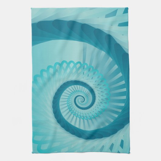 Turquoise Spiral Theedoek (Verticaal)