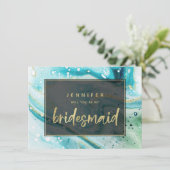 Turquoise Splash En Marbre Serez-Vous Ma Carte De  (Debout devant)