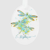 Turquoise Splatter Dragonfly personnalisée (dos)
