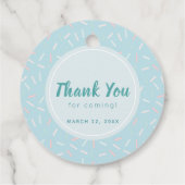 Turquoise Sprinkles Ice Cream Birthday Dank u Bedankjes Labels (Achterkant)