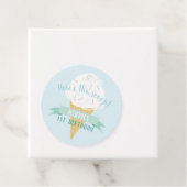 Turquoise Sprinkles Ice Cream Birthday Dank u Bedankjes Labels (In situ)