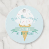 Turquoise Sprinkles Ice Cream Birthday Dank u Bedankjes Labels (Voorkant)