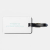 Turquoise Square Monogram Bagagelabel (Achterkant horizontaal)