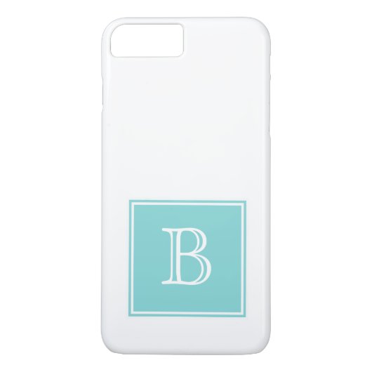 Turquoise Square Monogram Case-Mate iPhone Case (Achterkant)