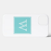 Turquoise Square Monogram Case-Mate iPhone Case (Achterkant (horizontaal))