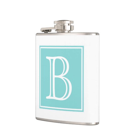 Turquoise Square Monogram Flask Heupfles (Links)