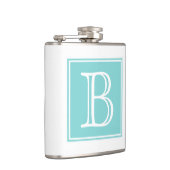 Turquoise Square Monogram Flask Heupfles (Rechts)