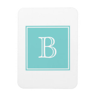 Turquoise Square Monogram Flexi Magnet Magneet