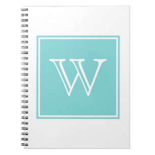 Turquoise Square Monogram Notitieboek