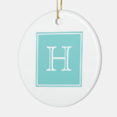 Turquoise Square Monogram Ornament (Links)